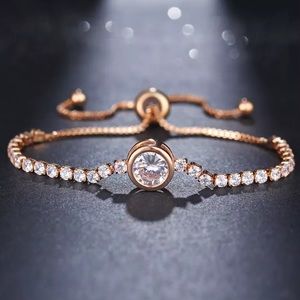 Tennis Bracelet with adjustable bead & CZ accents